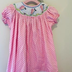 Marmellata Pink Butterfly Smocked Dress